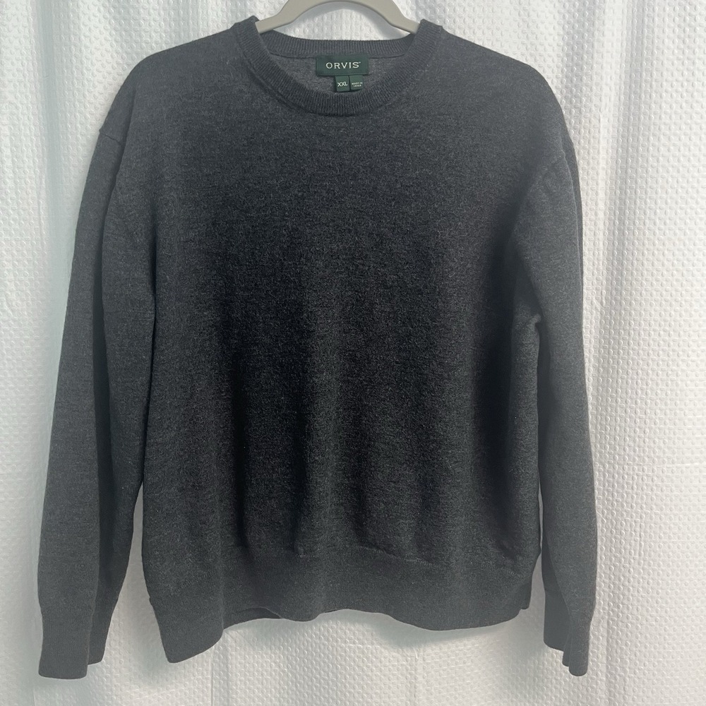 Orvis Women's XXL Charcoal Gray 63% Merino Wool Sweatshirt Outdoor Gorpcore